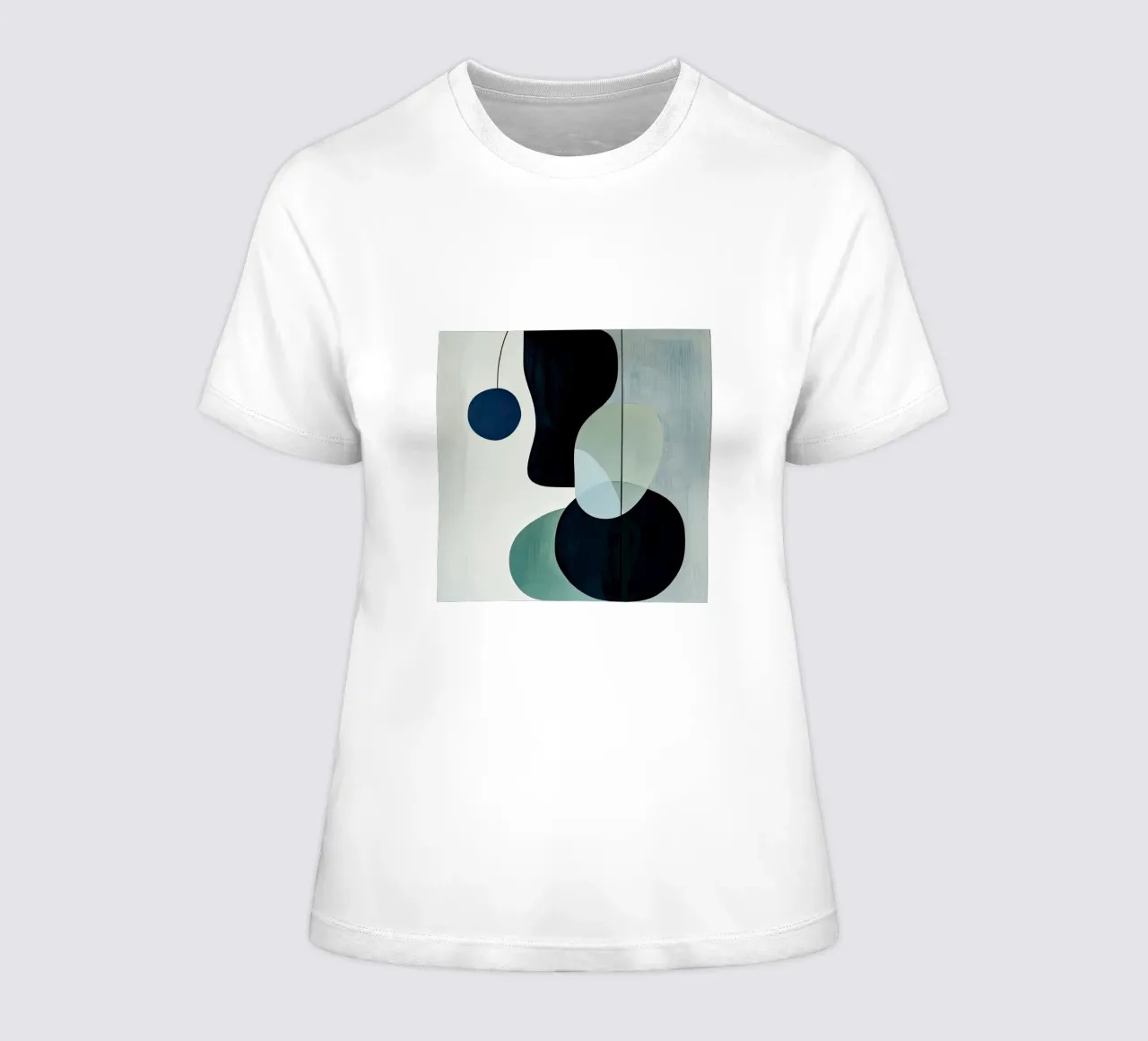 Moderne balans van cirkels en schaduwen dames t-shirt getailleerd van Artbyvo