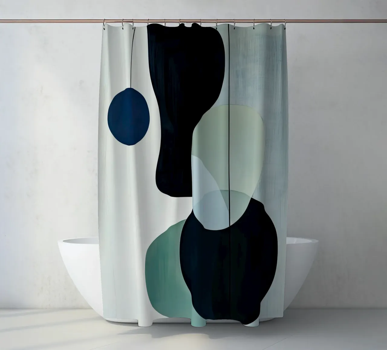 Moderne balans van cirkels en schaduwen douchegordijn van Artbyvo