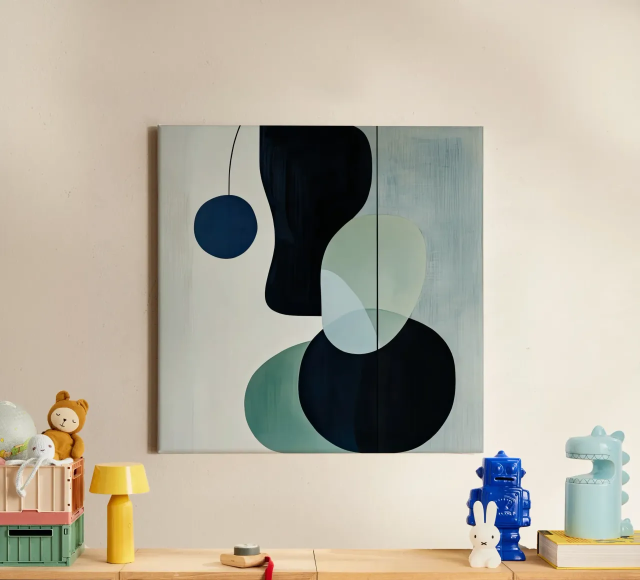 Equilibrio moderno di cerchi e ombre tela da Artbyvo