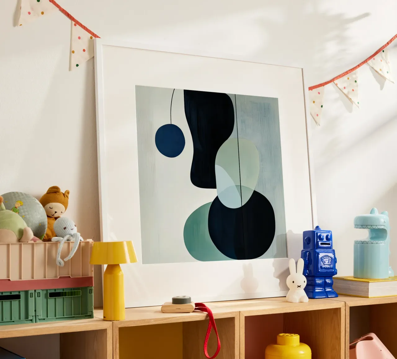 Moderne balans van cirkels en schaduwen hahnemühle van Artbyvo