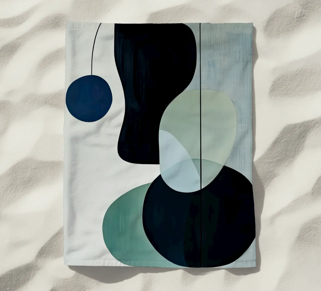Moderne balans van cirkels en schaduwen strandhanddoek van Artbyvo