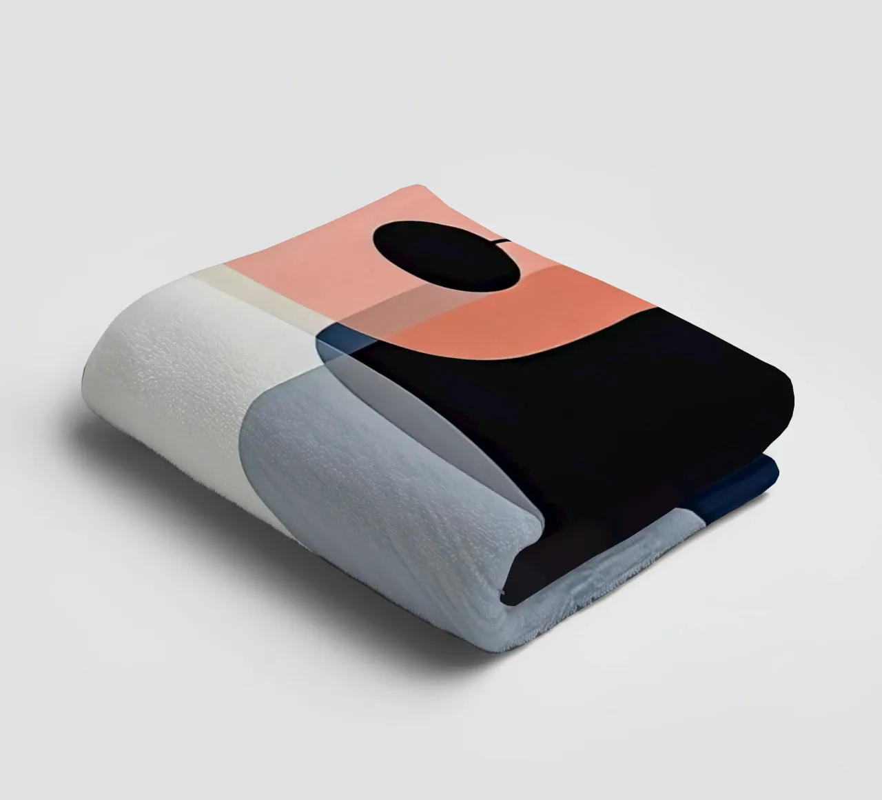 Bold Black Forms with Coral Accent towel by Artbyvo