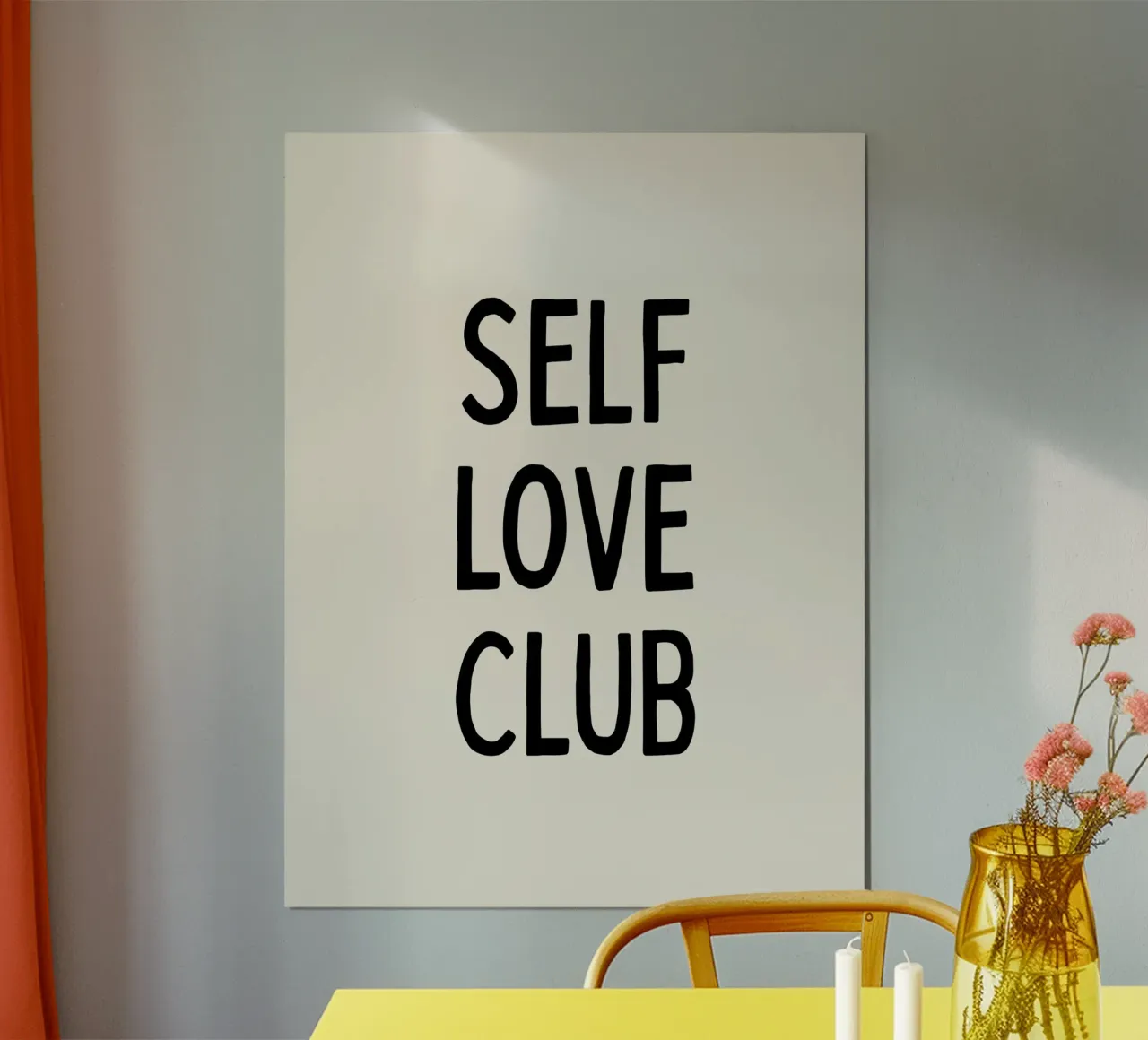 Club dell'amore per se stessi poster con telaio in legno da MoonlightPrint
