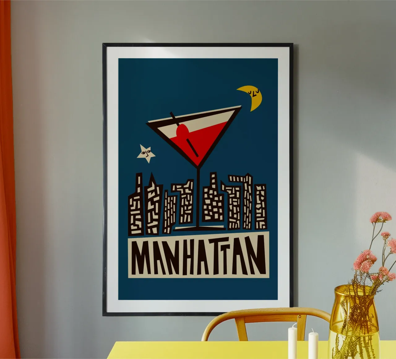 Cocktail Manhattan poster con telaio in plastica da Fox & Velvet