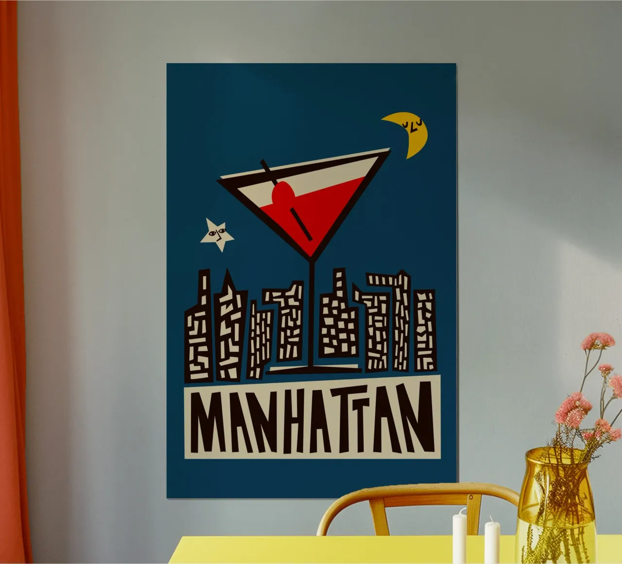 Cocktail Manhattan poster con telaio in plastica da Fox & Velvet