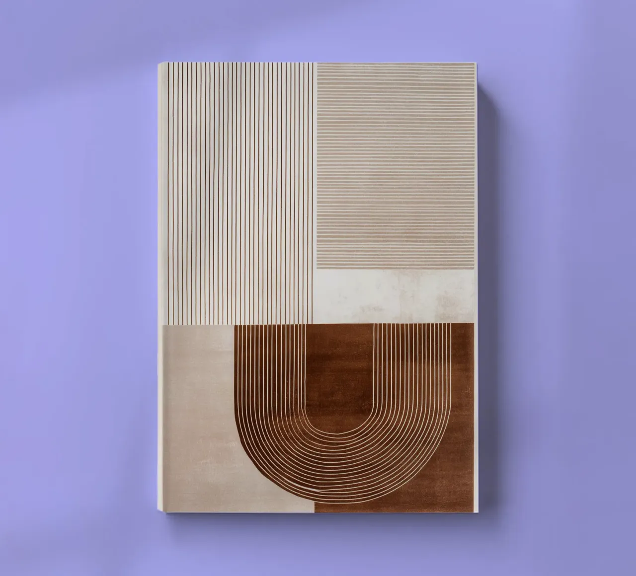 Abstract lines in warm beige and brown tones notebook by Autofocus