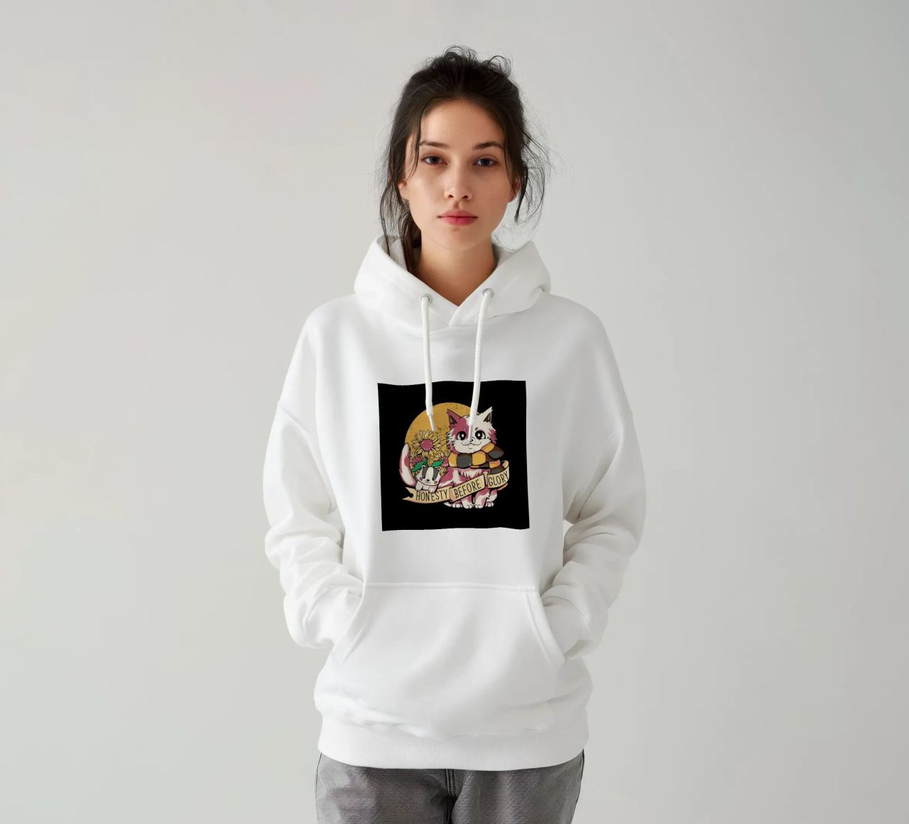 Giant Cat, Tiny Elephant felpa con cappuccio da Tobe Fonseca