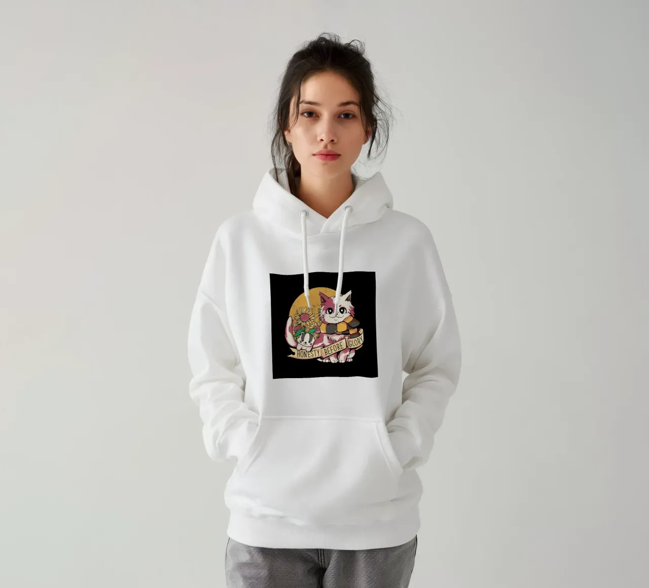 Giant Cat, Tiny Elephant felpa con cappuccio da Tobe Fonseca