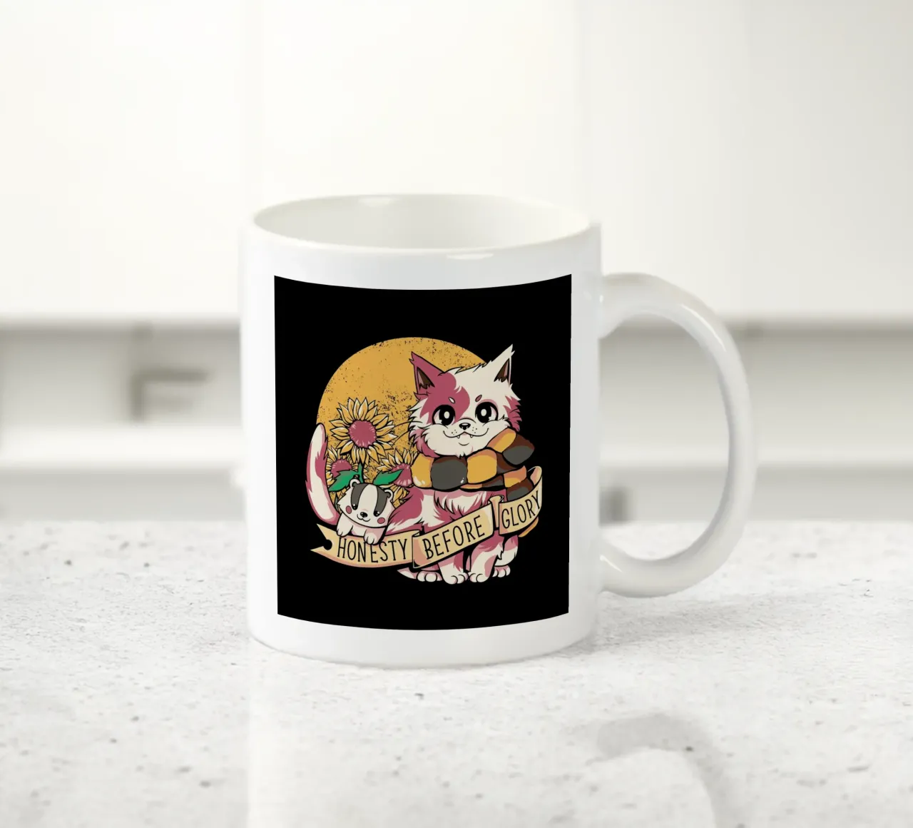 Giant Cat, Tiny Elephant Keramik Tasse von Tobe Fonseca