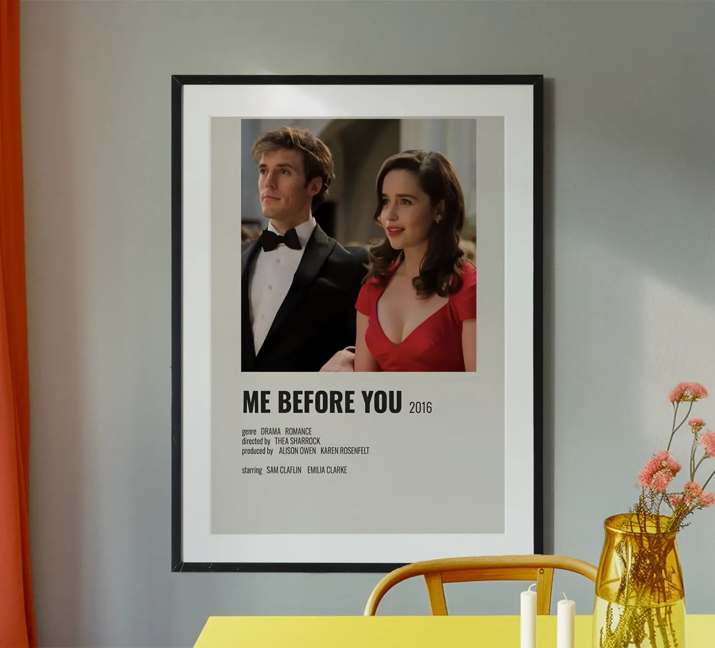 ME BEFORE YOU 2016 poster da MVFminimalist