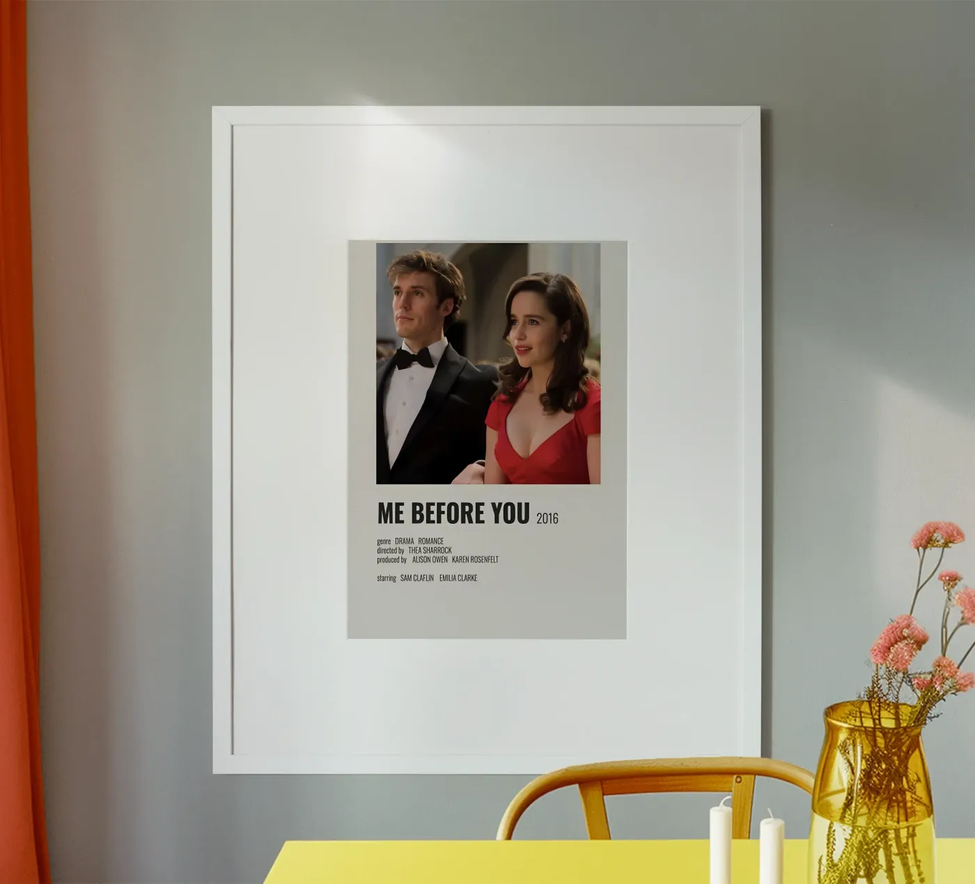 ME BEFORE YOU 2016 poster da MVFminimalist