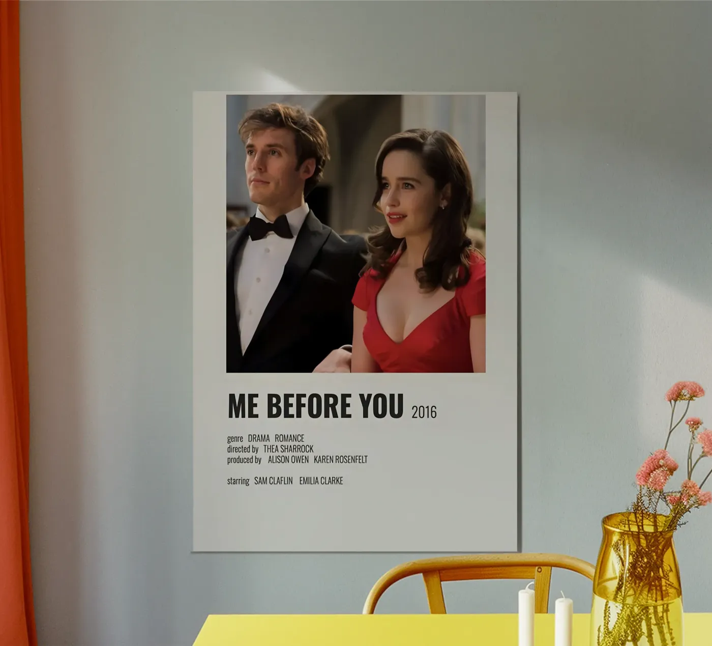 ME BEFORE YOU 2016 poster da MVFminimalist
