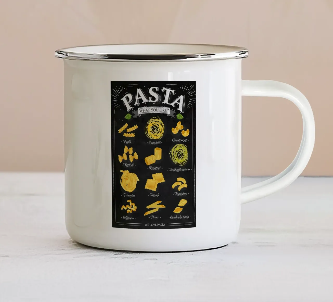 Tipi di pasta tazza in smalto da Patrick J Curtis