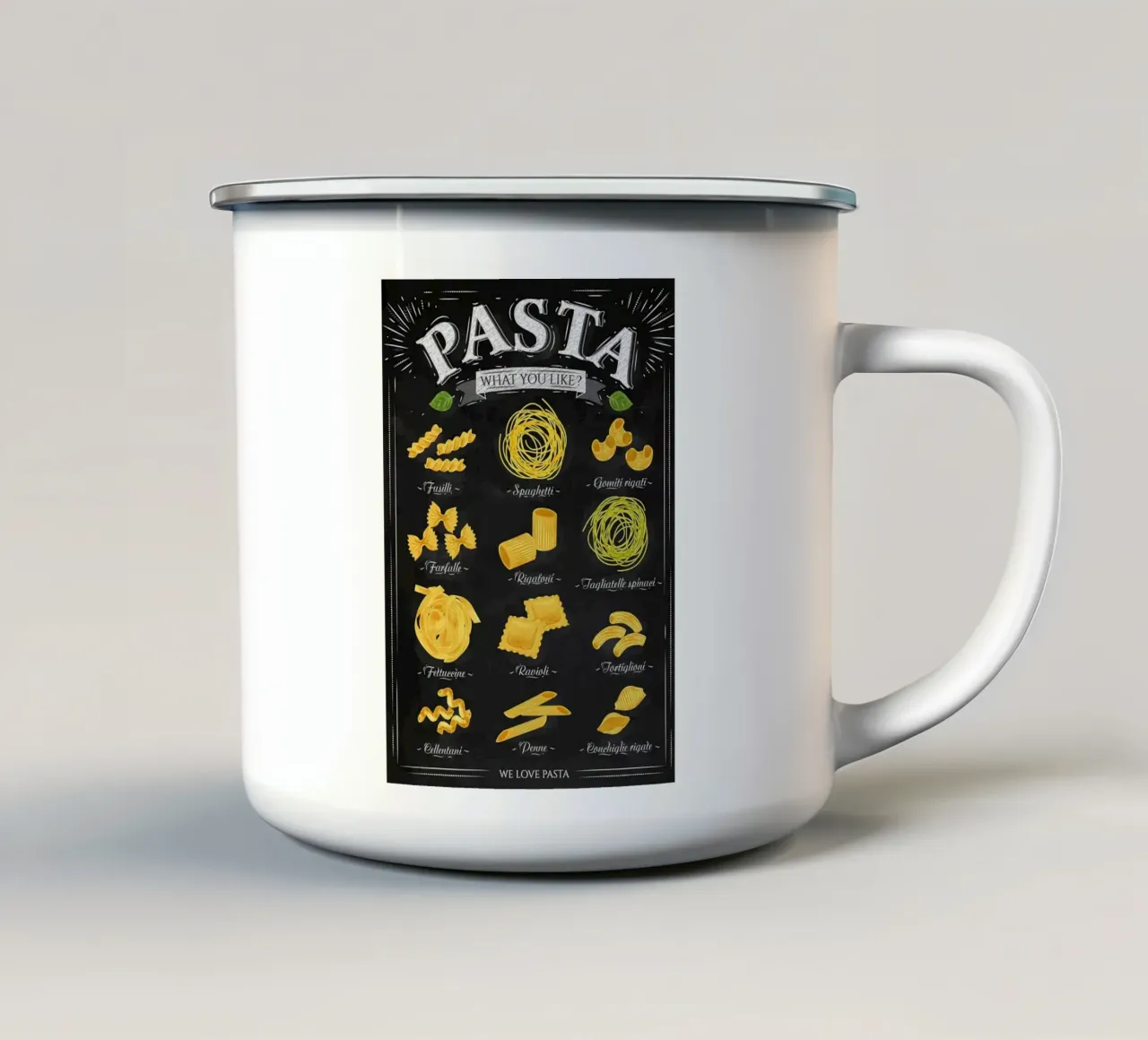 Tipi di pasta tazza in smalto da Patrick J Curtis