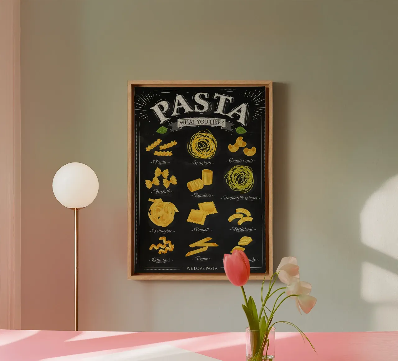 Pasta types canvas by Patrick J Curtis