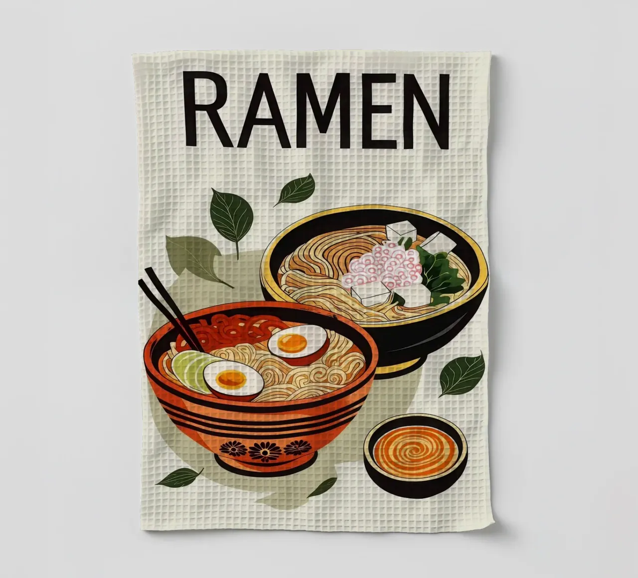 Ramen Bowls japanese Food tea towel by Patrick J Curtis