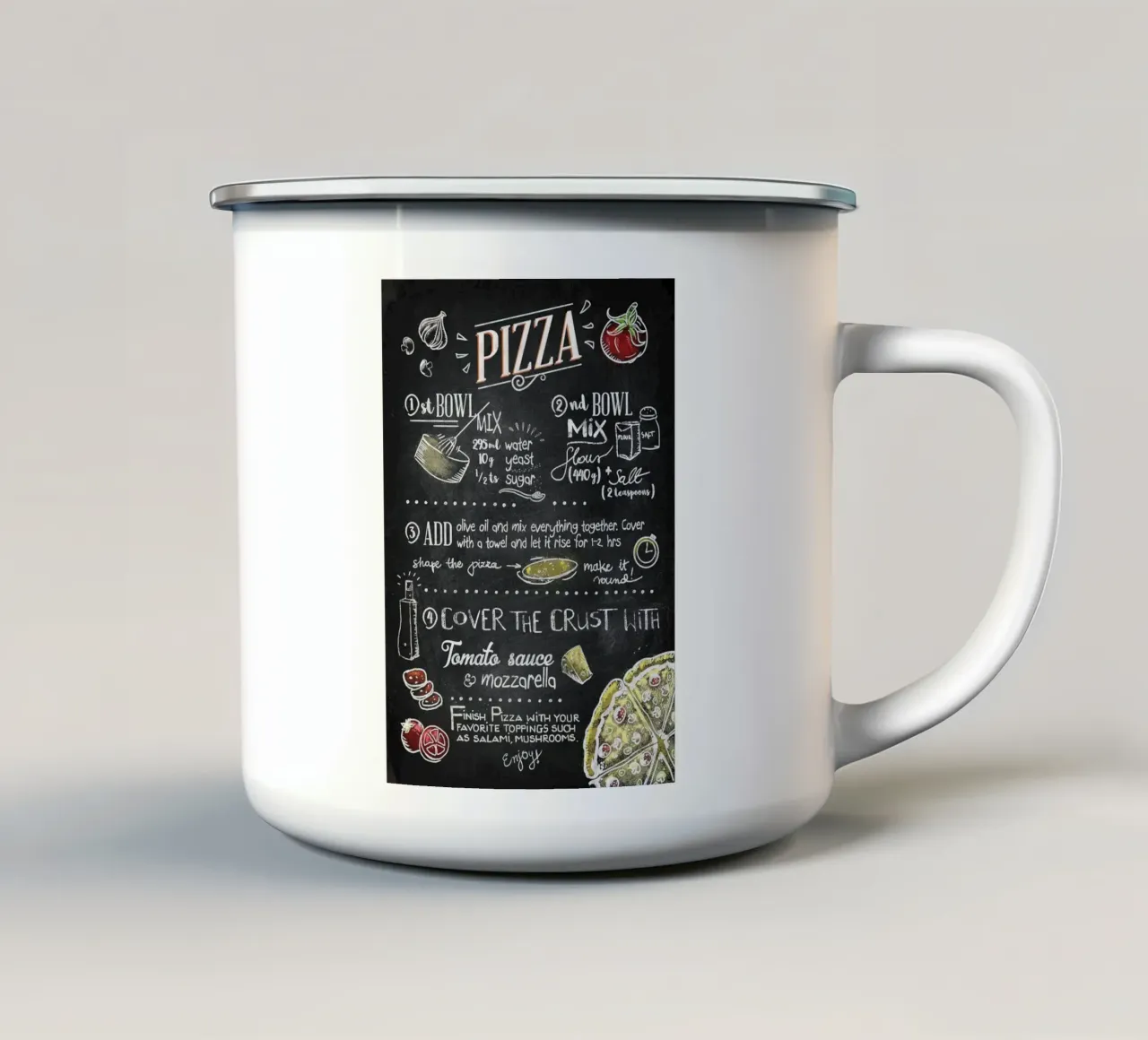 Pizza tazza in smalto da Patrick J Curtis