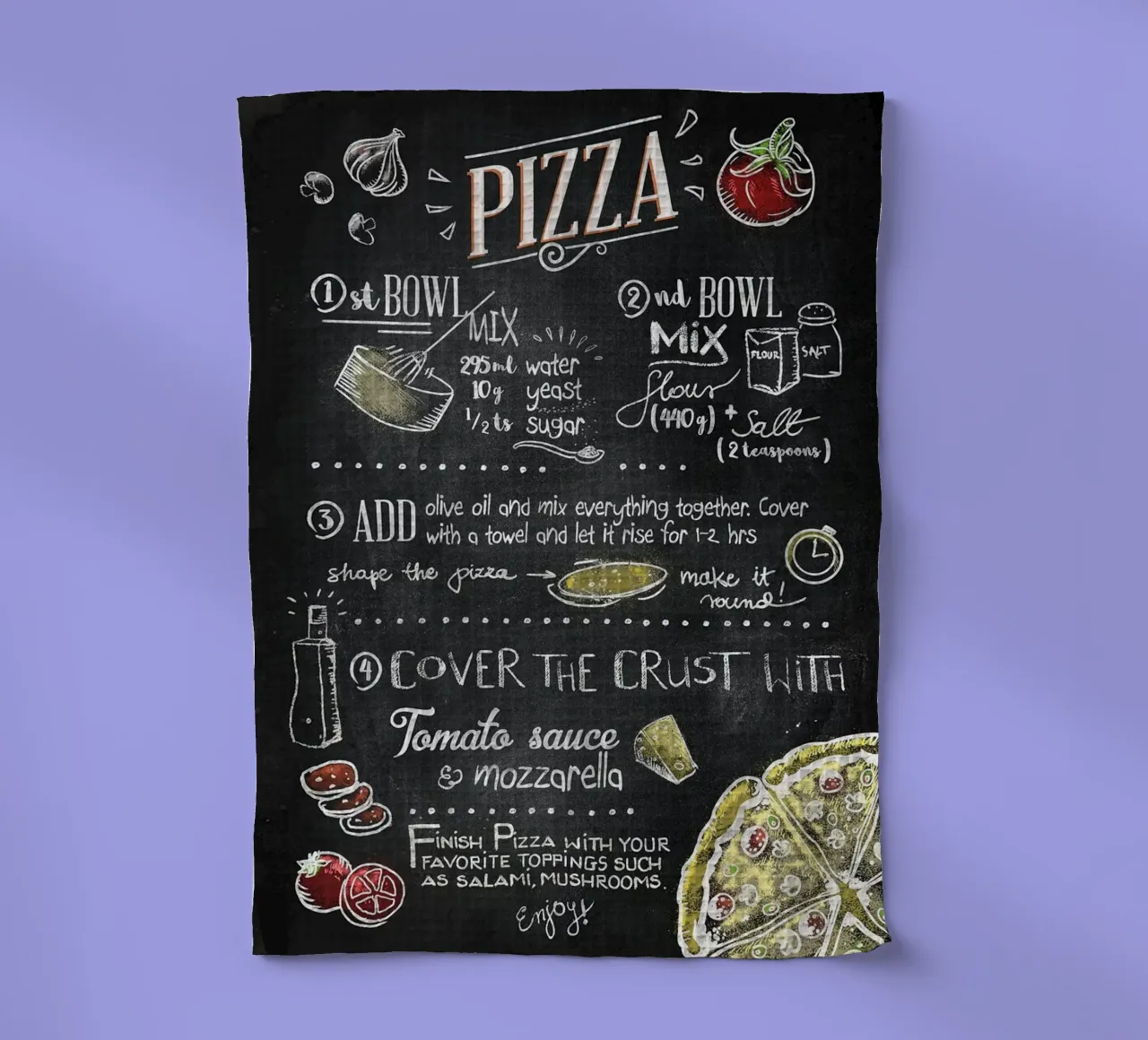 Pizza tea towel by Patrick J Curtis