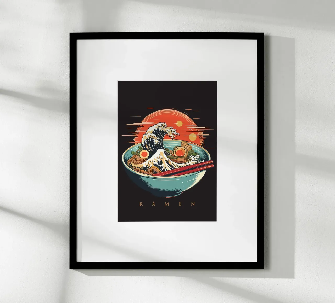 Tagliatelle Ramen poster con telaio in plastica da Patrick J Curtis