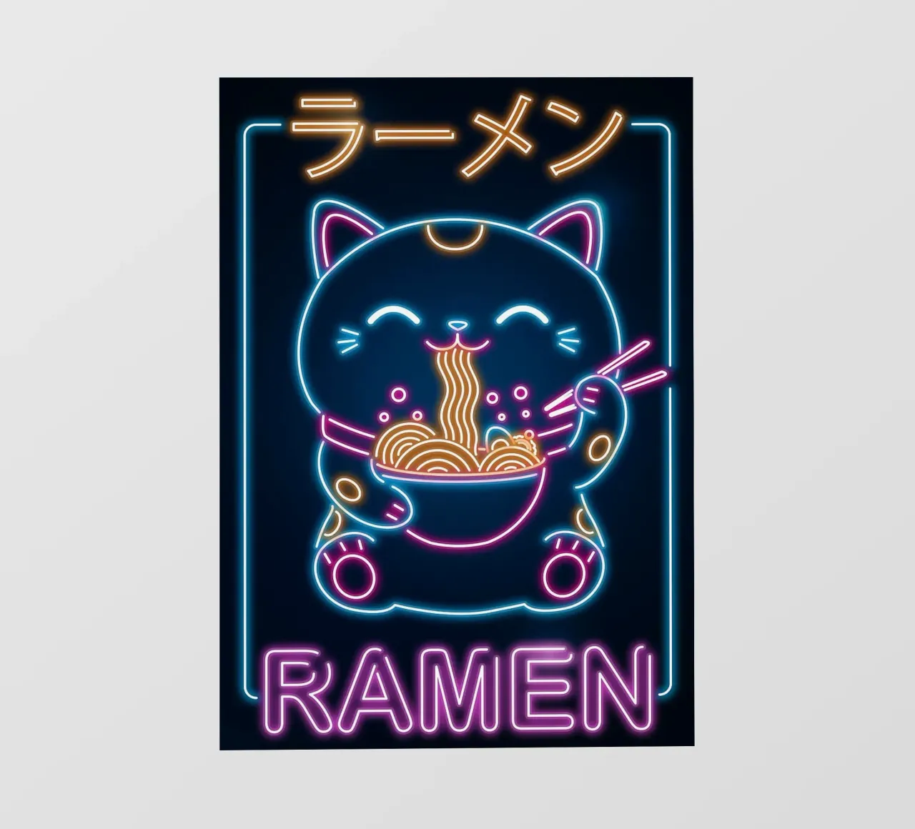 Insegna retrò Neko Ramen pellicola backlit da Patrick J Curtis
