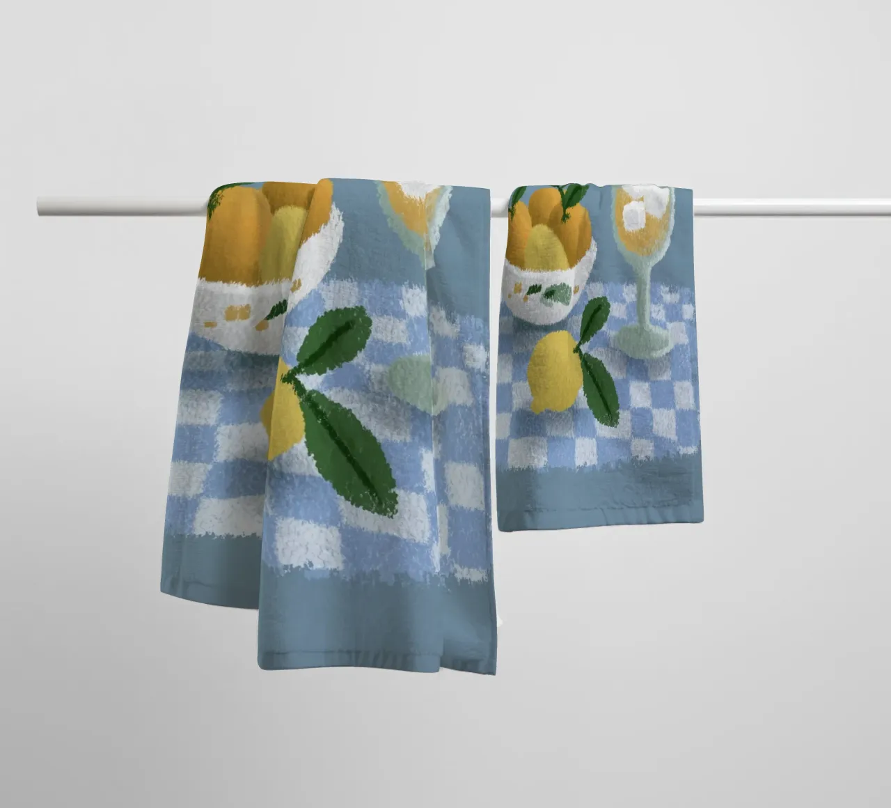 Refreshment with lemons towel by Carinaprint
