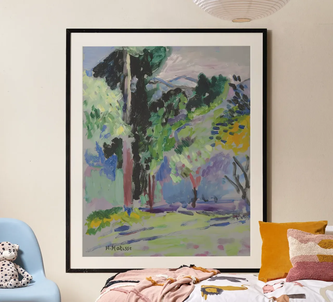 Paesaggio a Collioure poster con telaio in legno da Vonda Shop