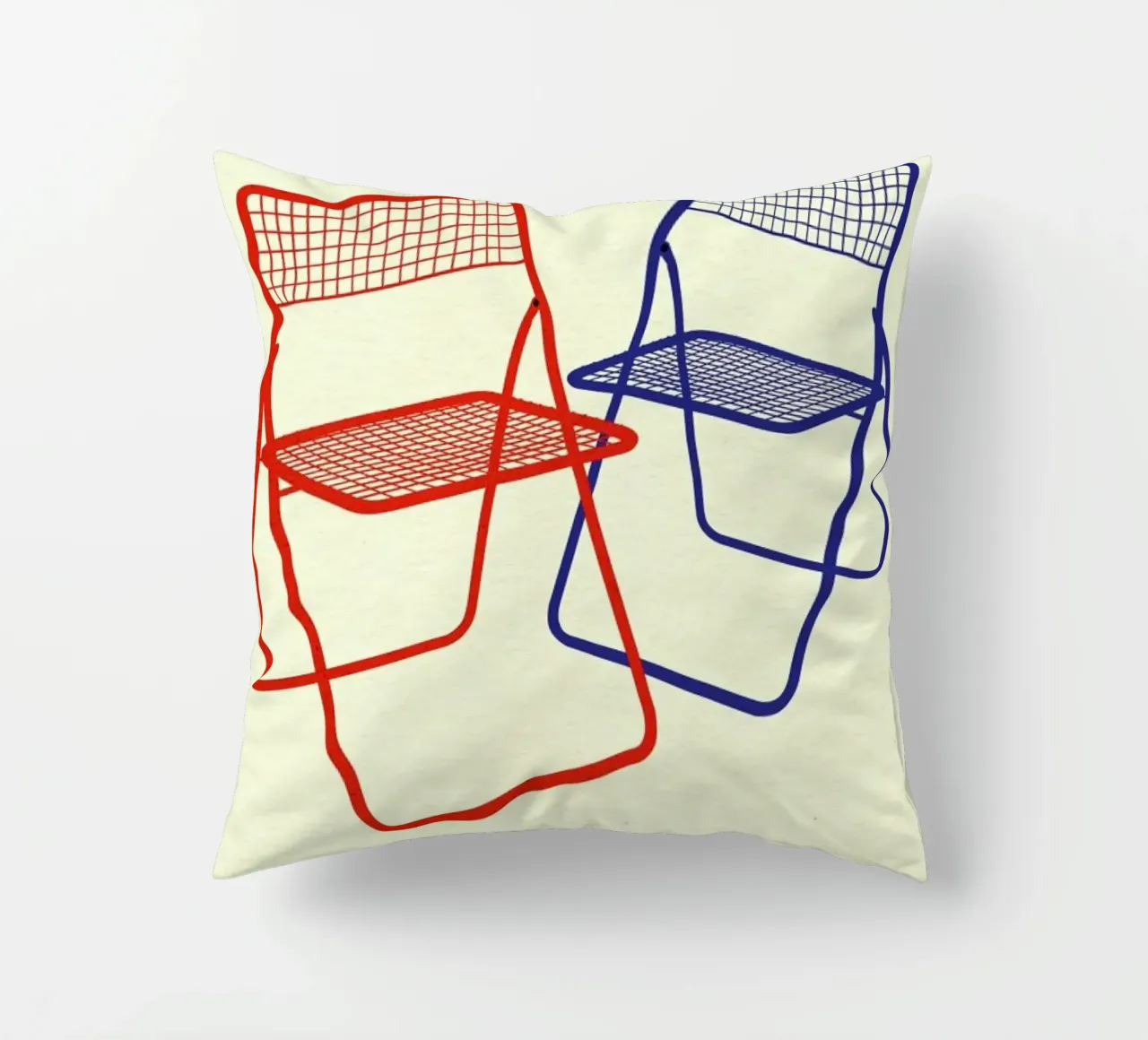 Ted Net Chair Red Blue cuscino da Rosi Feist