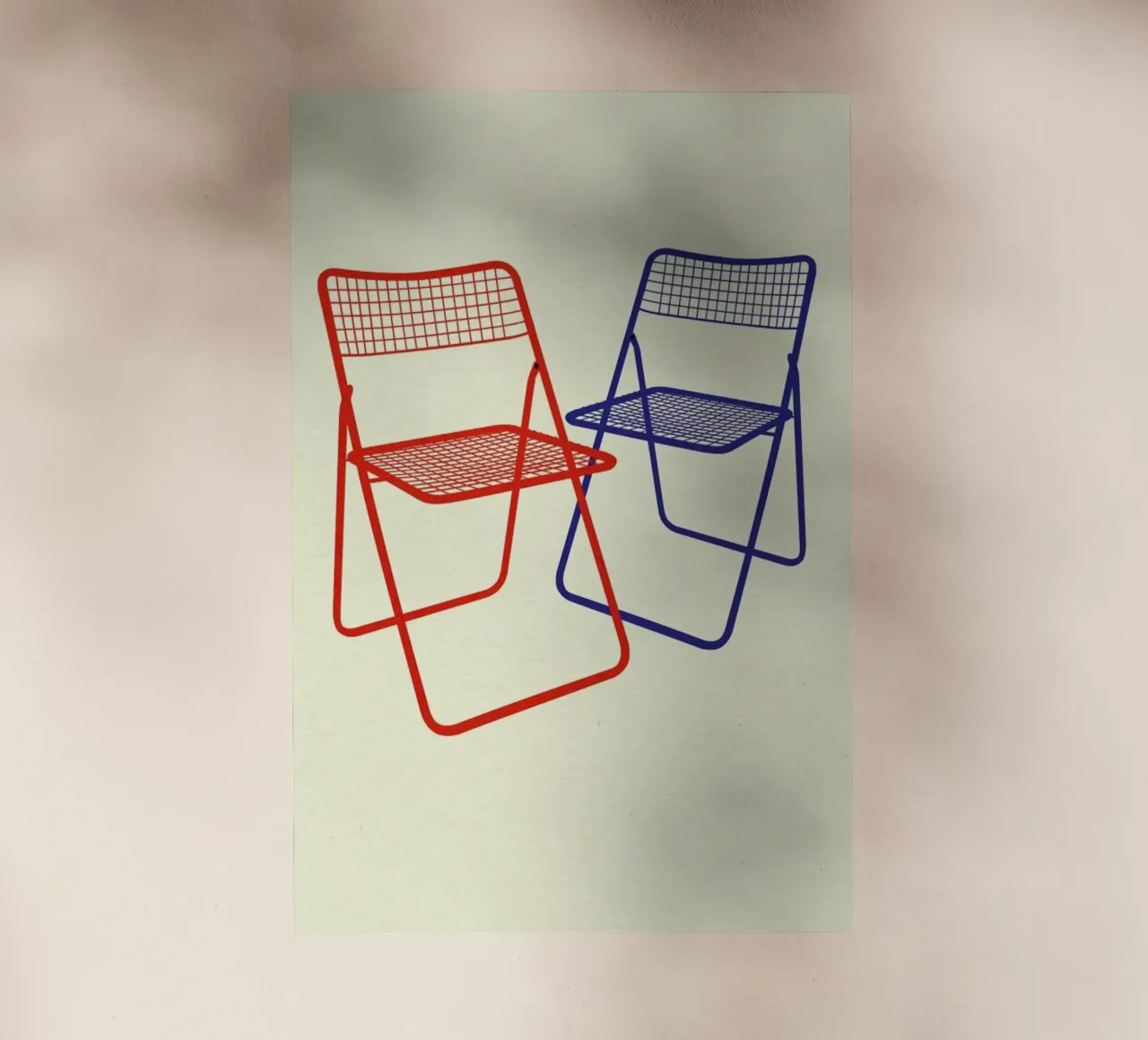 Ted Net Chair Red Blue pellicola backlit da Rosi Feist
