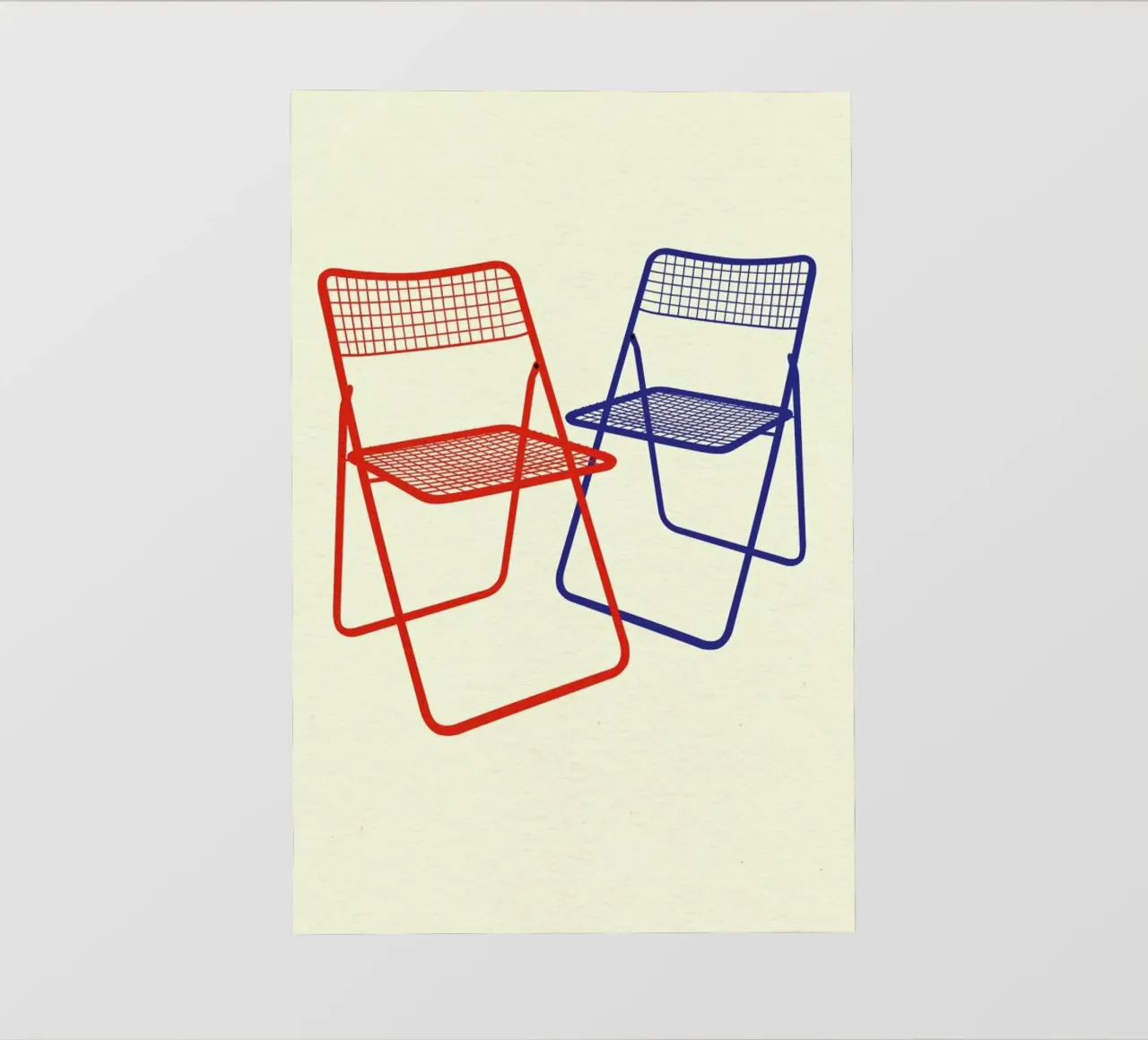 Ted Net Chair Red Blue pellicola backlit da Rosi Feist