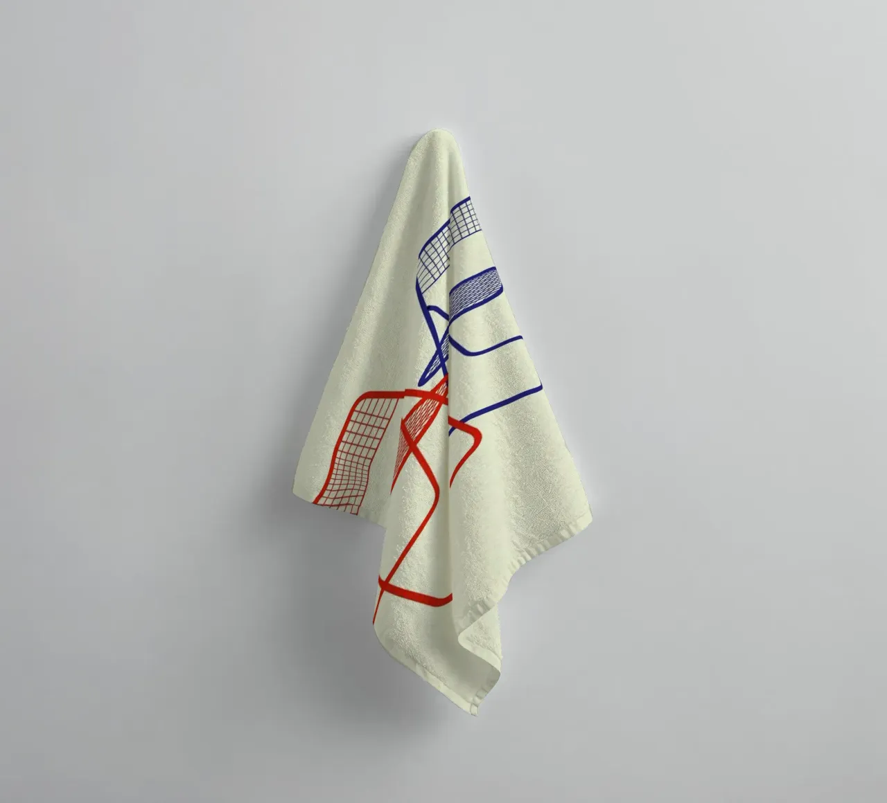 Ted Net Chair Red Blue asciugamano da bagno da Rosi Feist
