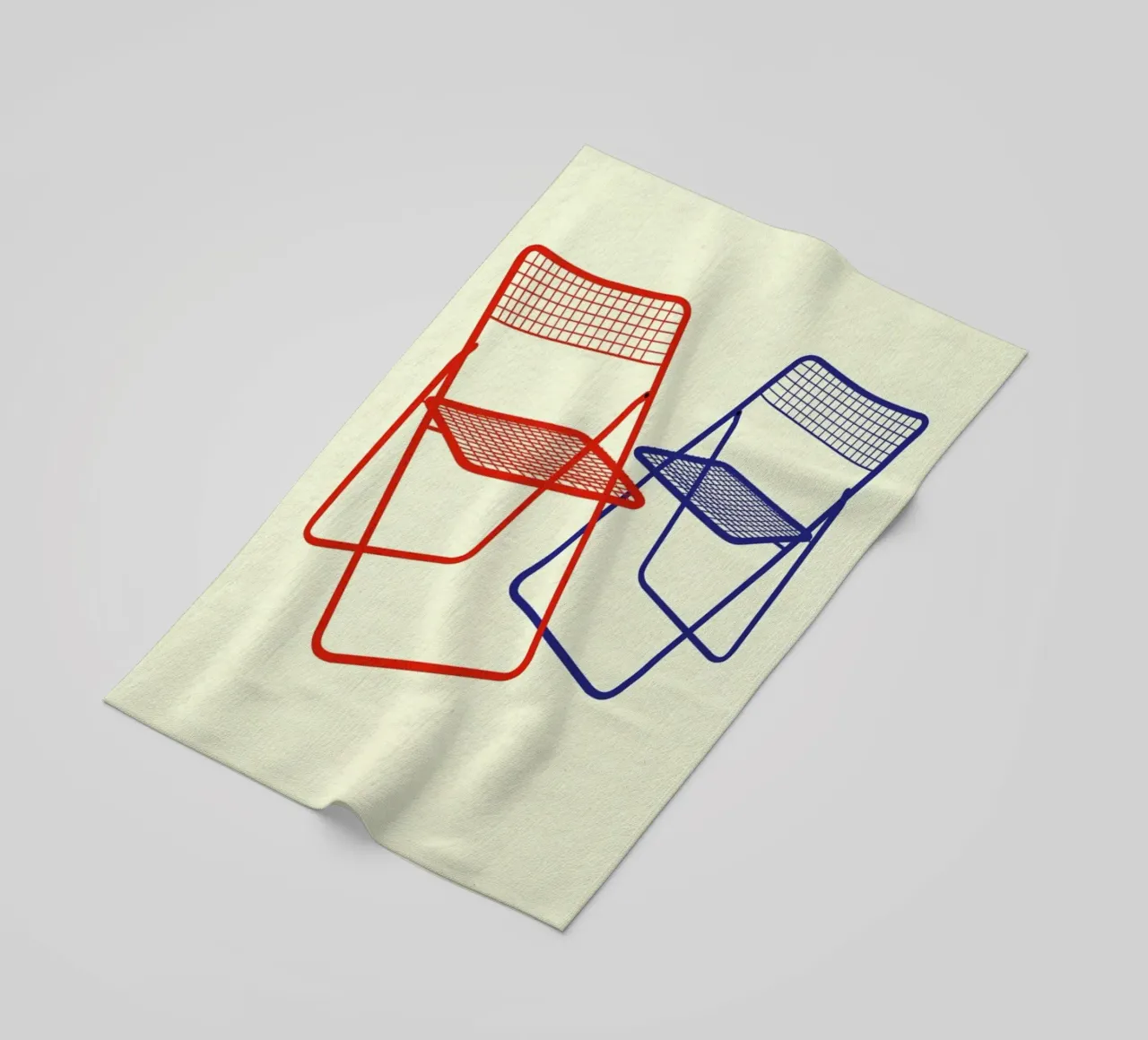 Ted Net Chair Red Blue telo mare da Rosi Feist