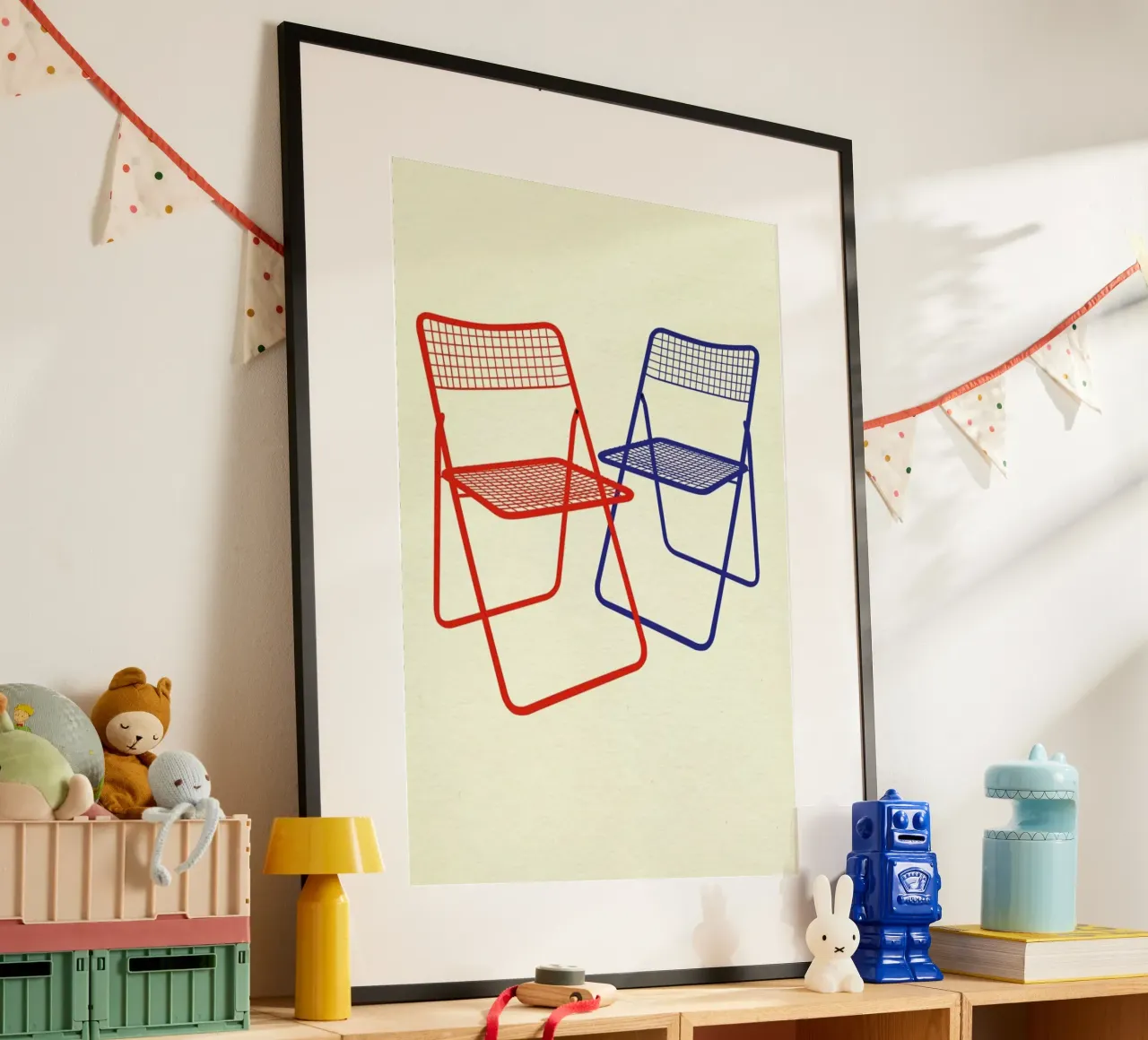 Ted Net Chair Red Blue hahnemühle van Rosi Feist