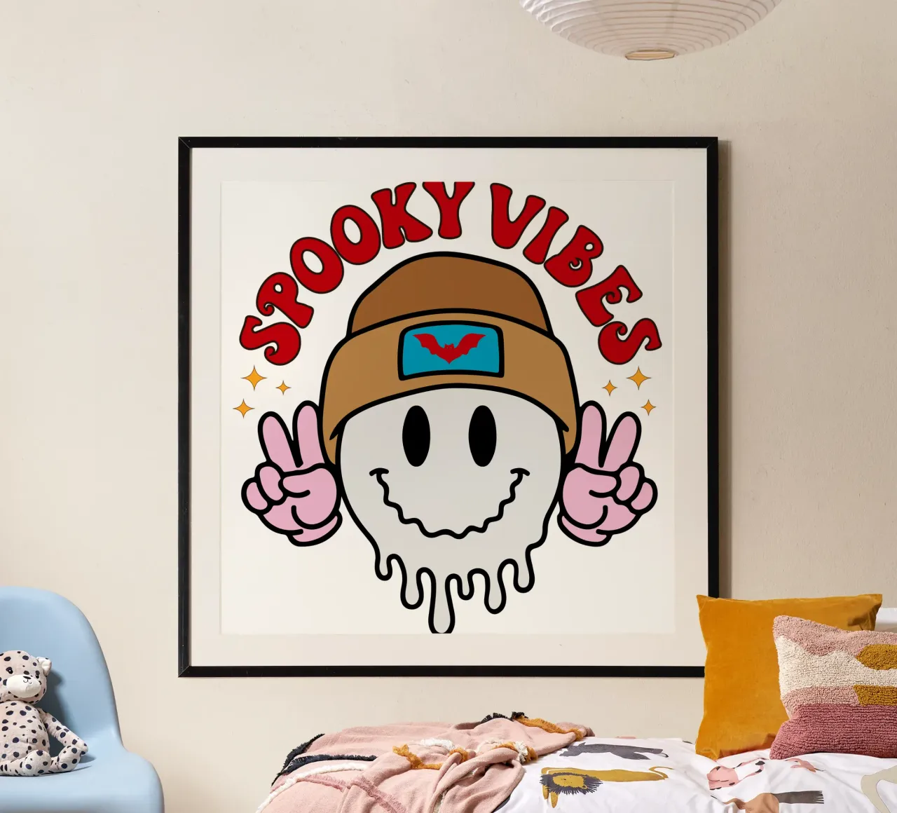 griezelig pictogram grappig halloween poster met kunststof frame van ersanim