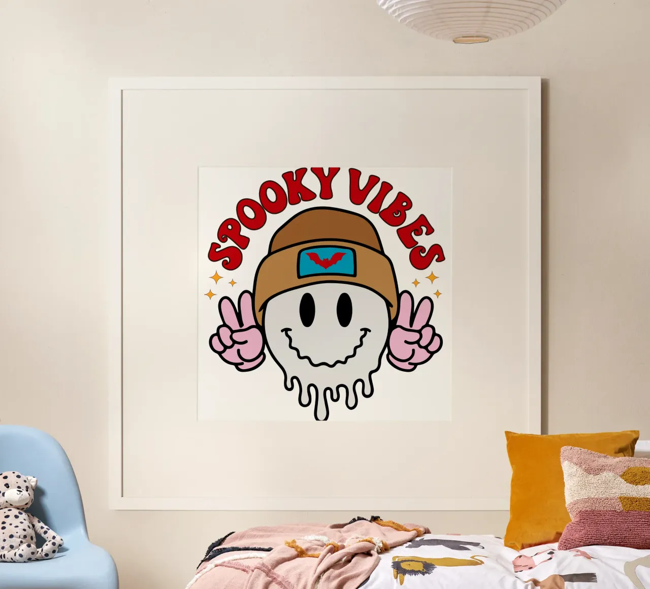 griezelig pictogram grappig halloween poster met kunststof frame van ersanim
