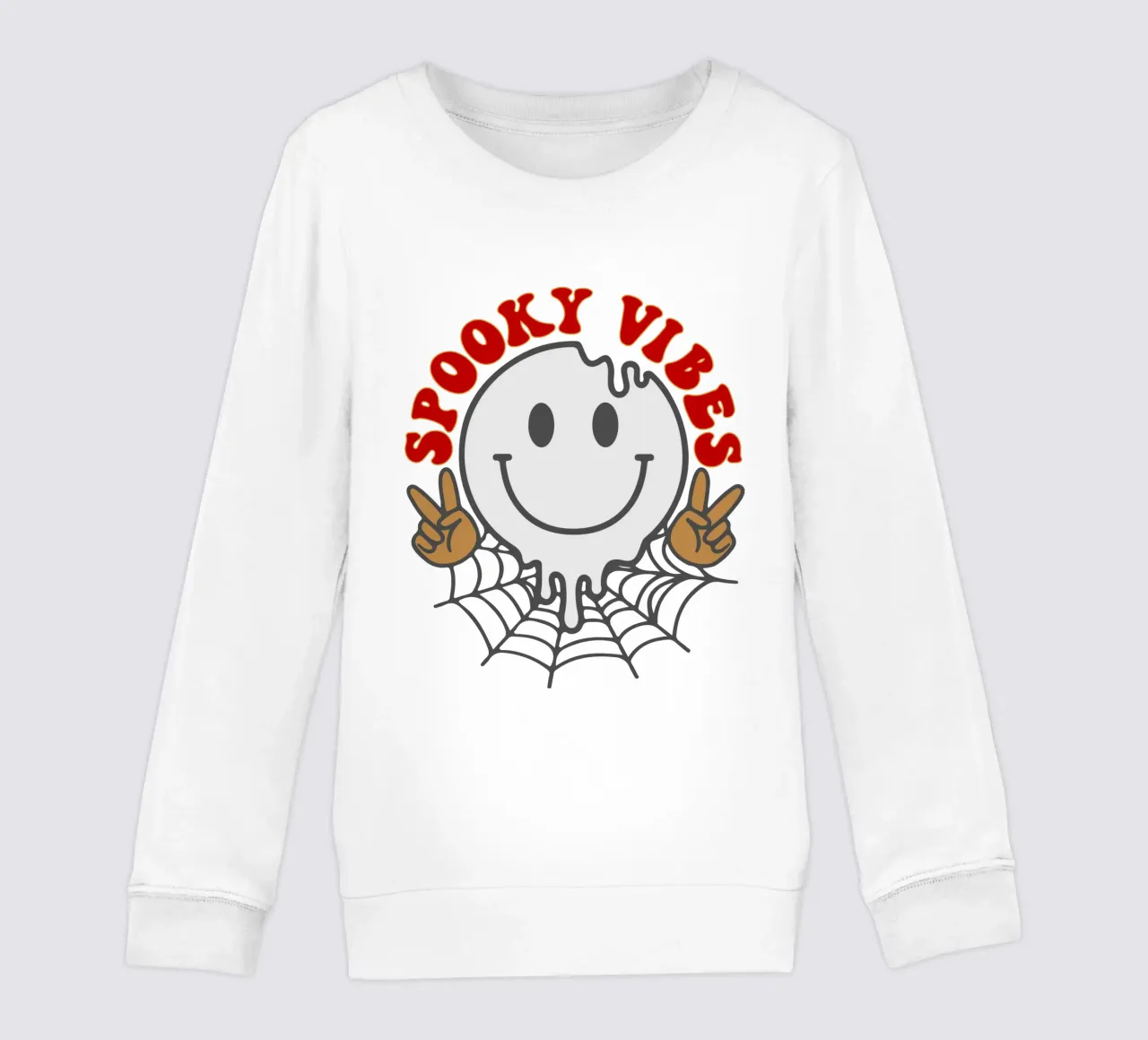 spooky vibes spider funny halloween kids sweatshirt by ersanim