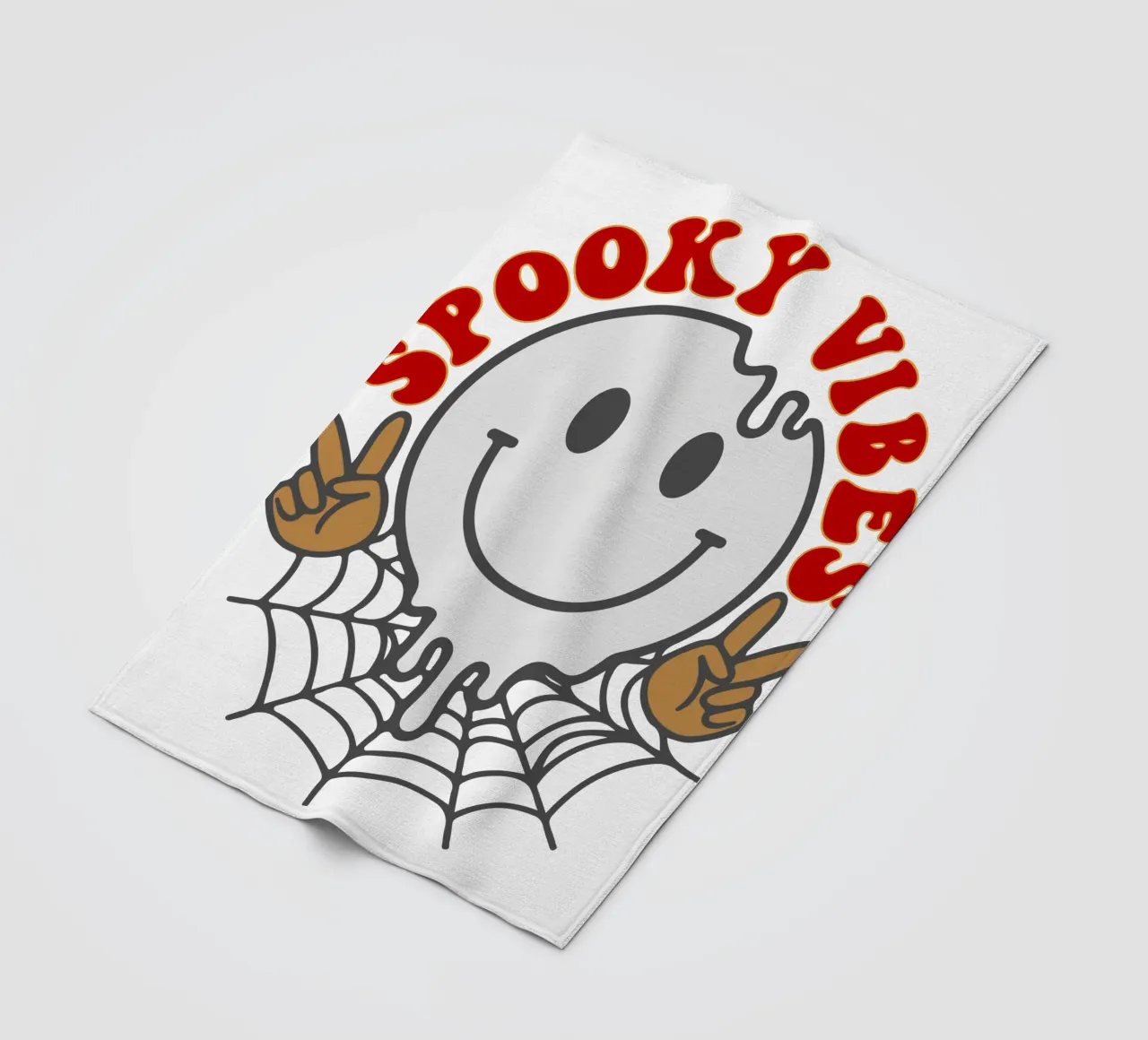spooky vibes spin grappig halloween fleecedeken van ersanim
