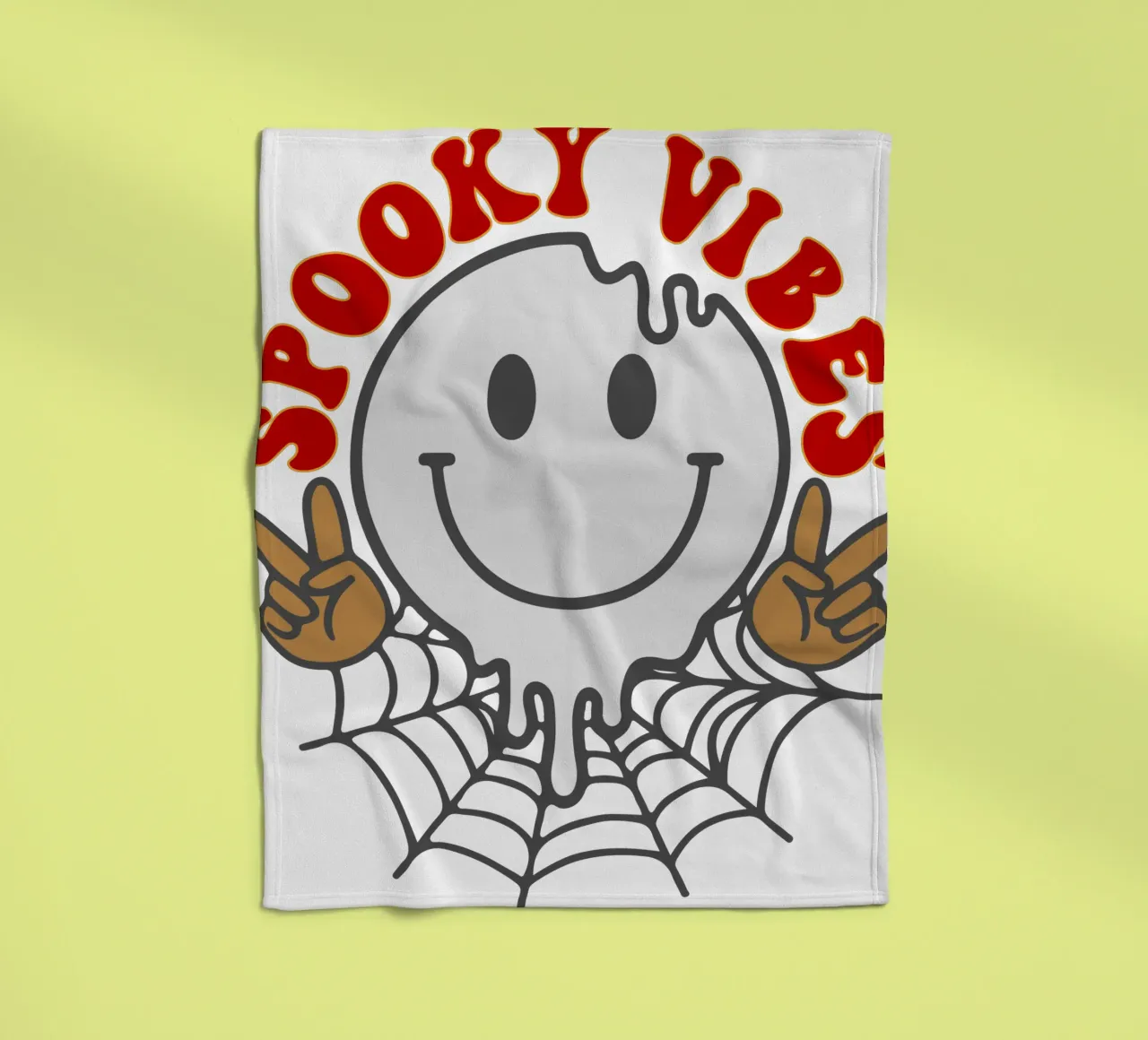 spooky vibes spin grappig halloween fleecedeken van ersanim