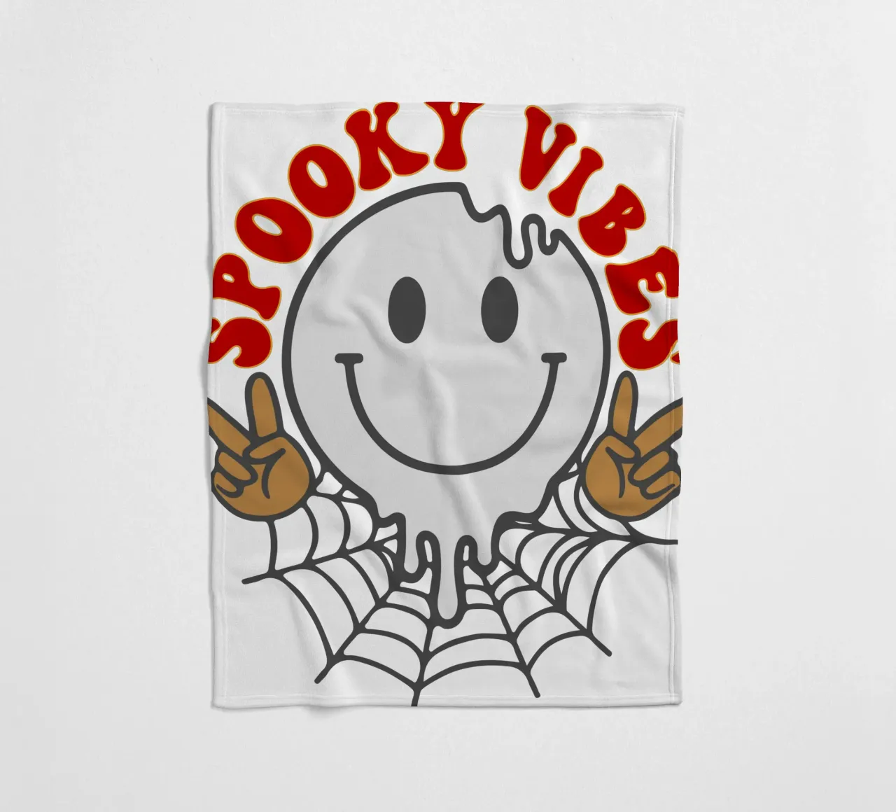 spooky vibes spin grappig halloween fleecedeken van ersanim