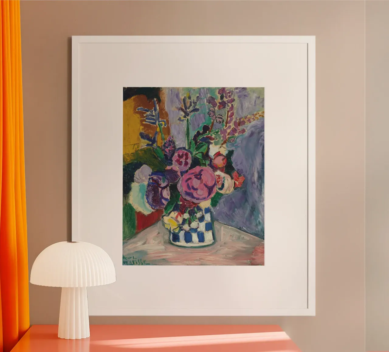 le peonie poster con telaio in legno da Vonda Shop