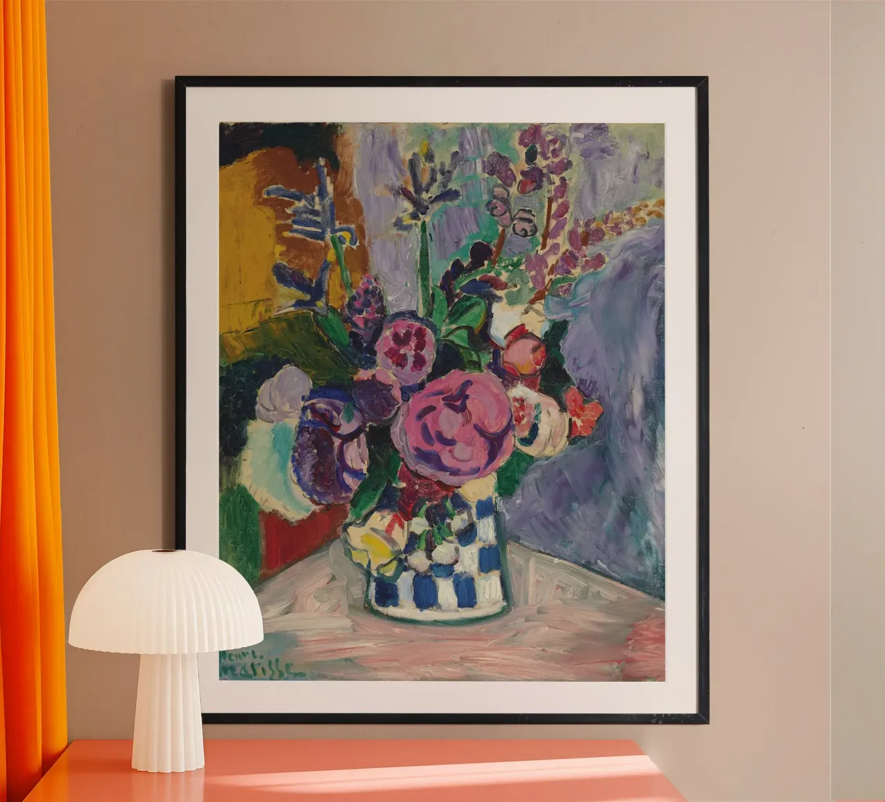 le peonie poster con telaio in legno da Vonda Shop