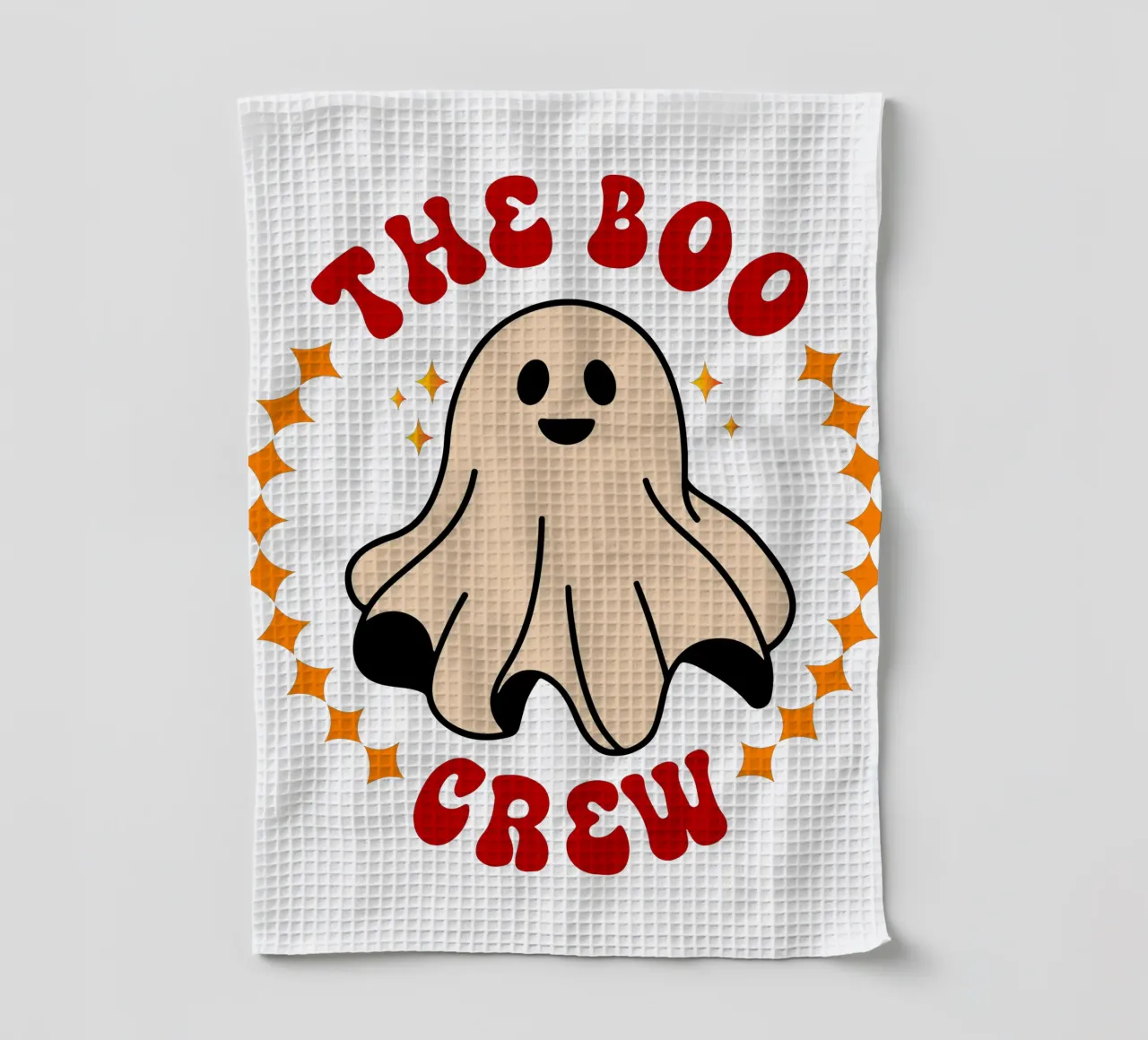 the boo crew funny halloween tea towel by ersanim