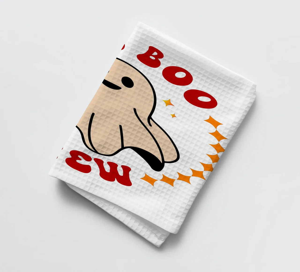 the boo crew funny halloween tea towel by ersanim