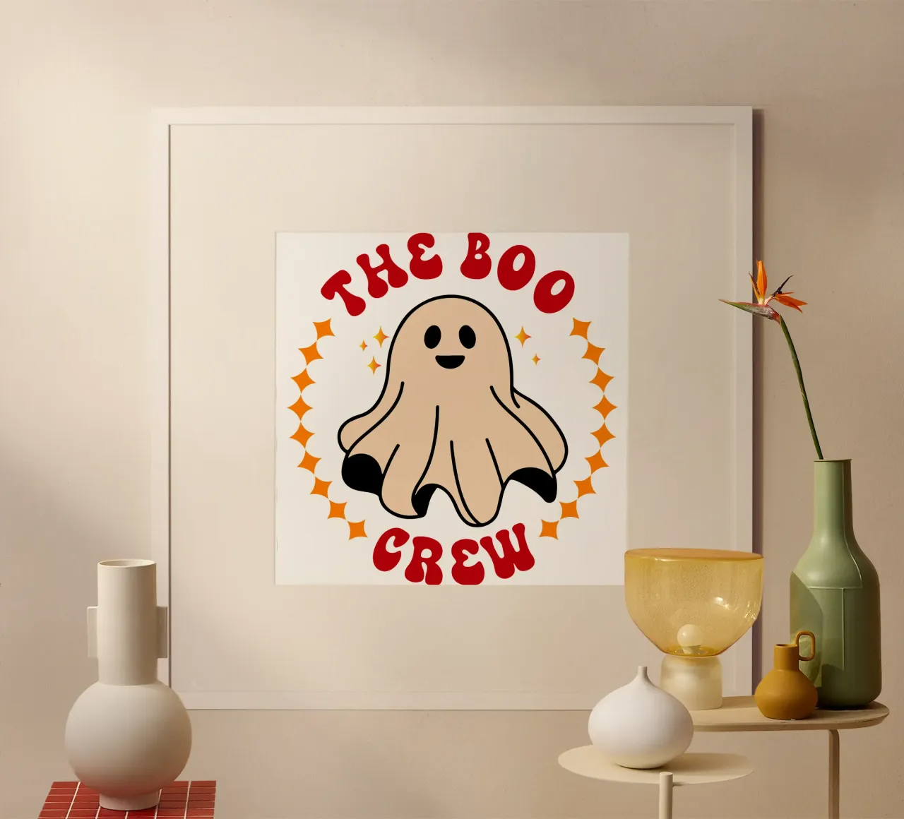 l'équipe boo drôle d'halloween poster avec cadre en aluminium de ersanim