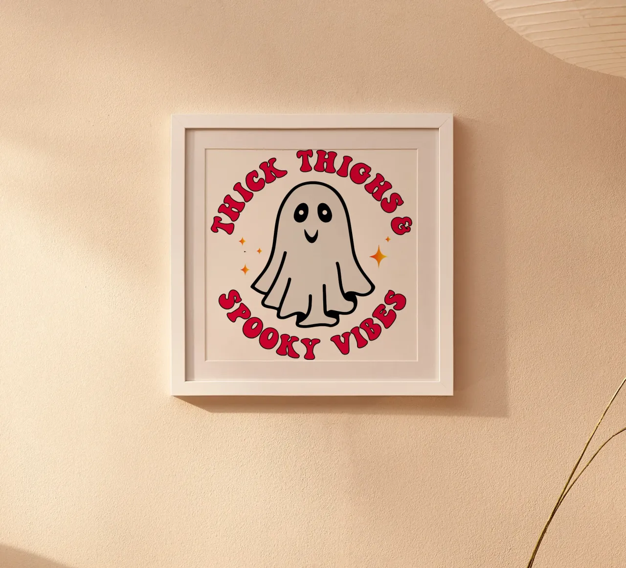 DIKKE SPOOKACHTIGE VIBES poster met kunststof frame van ersanim