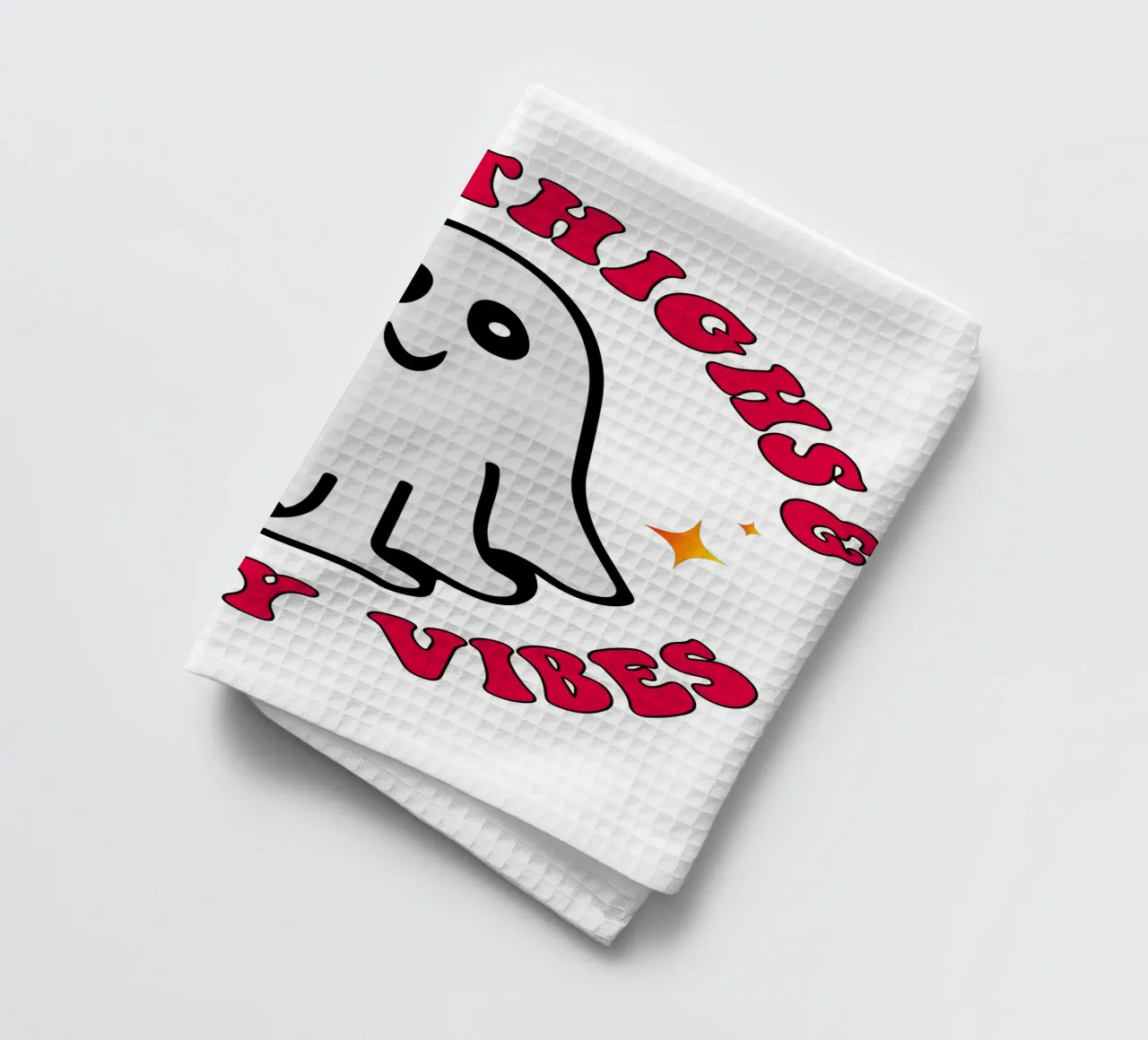 THICK THIGHT SPOOKY VIBES tea towel by ersanim