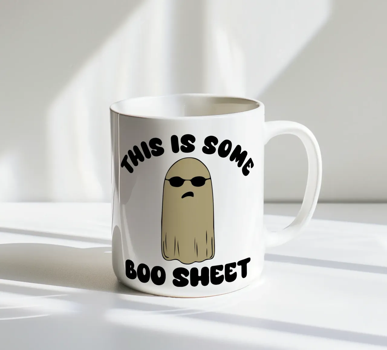 questo foglio boo divertente halloween tazza in ceramica da ersanim