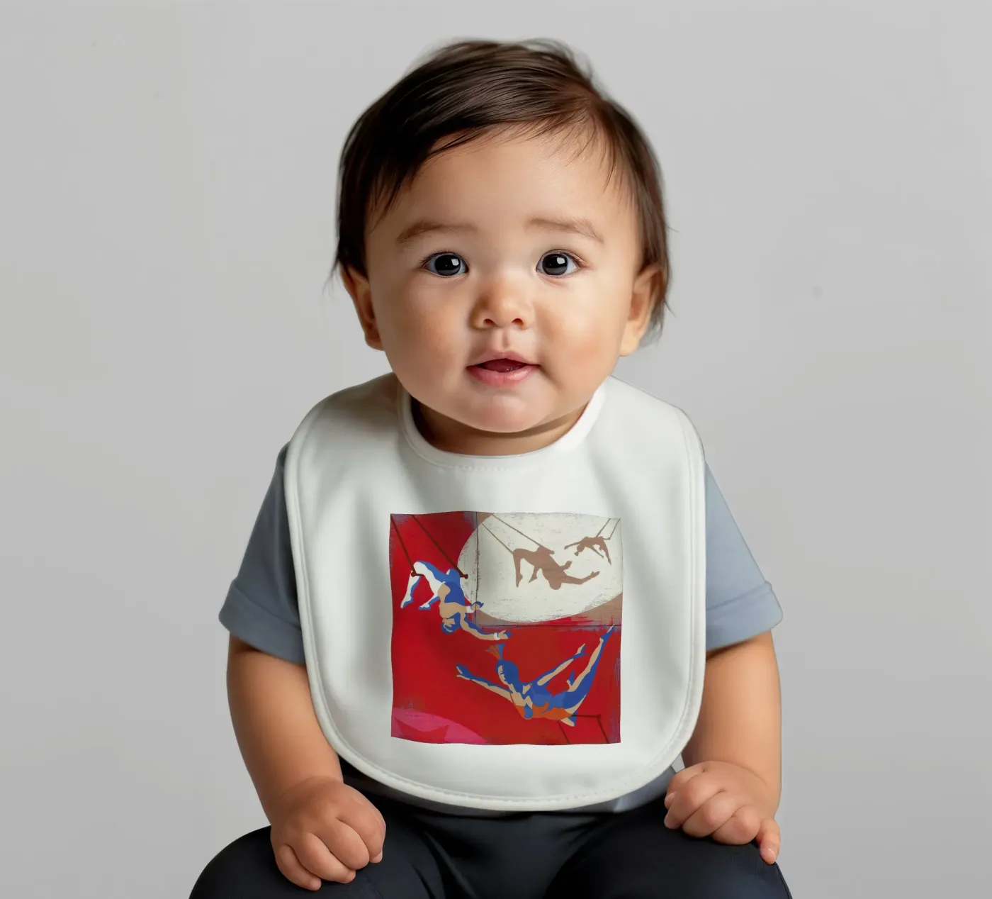 Trapeze baby bib by Andy Bridge