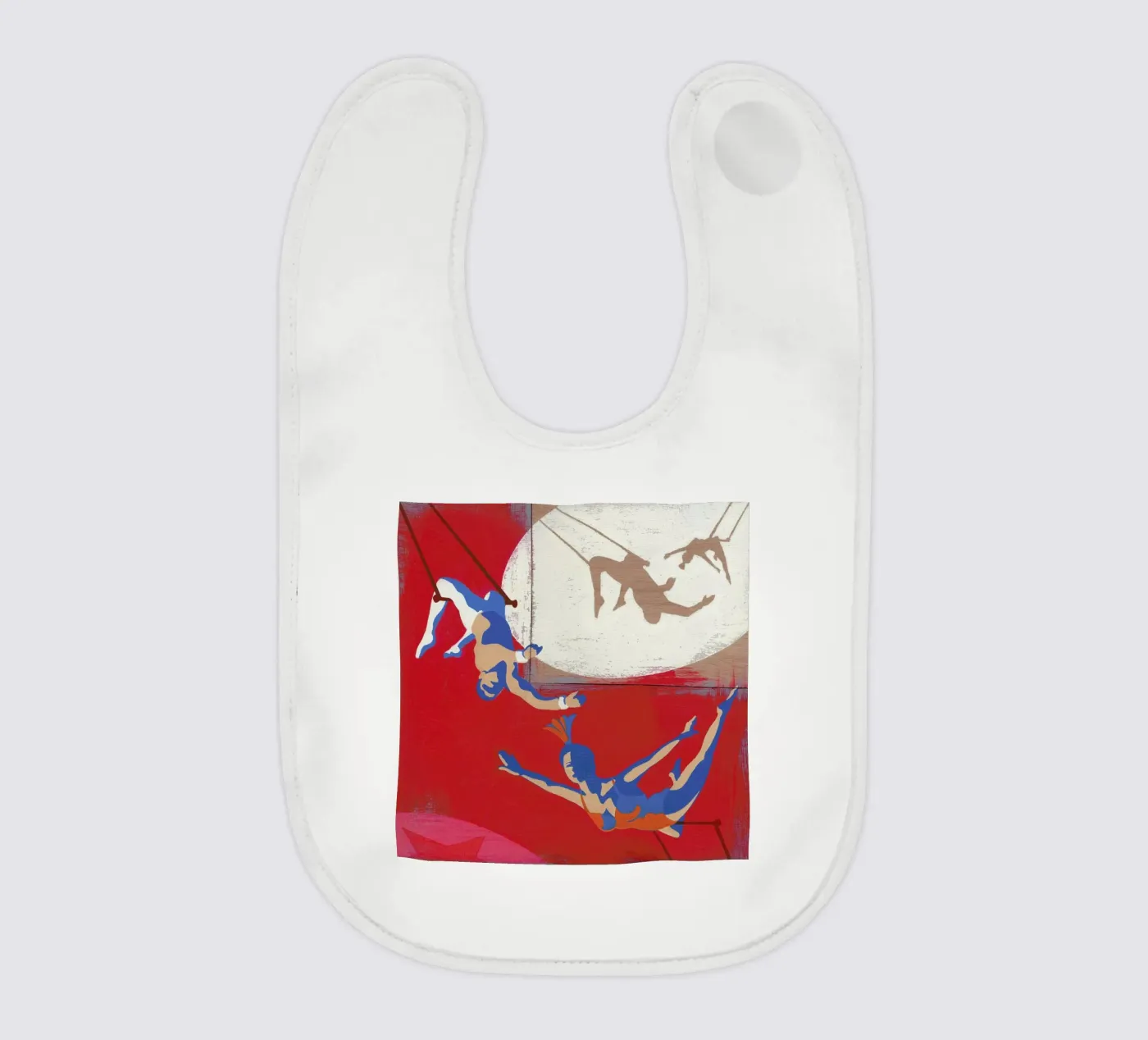 Trapeze baby bib by Andy Bridge