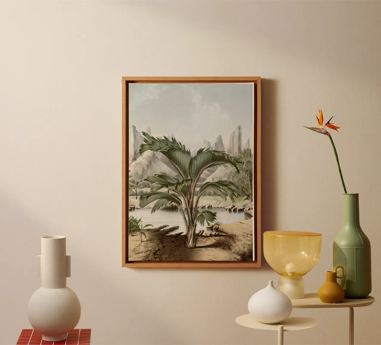 Vintage Houtte 2 Stevensonia Sechellarum tela con Cornice a cassetta da Vintage Print Collection