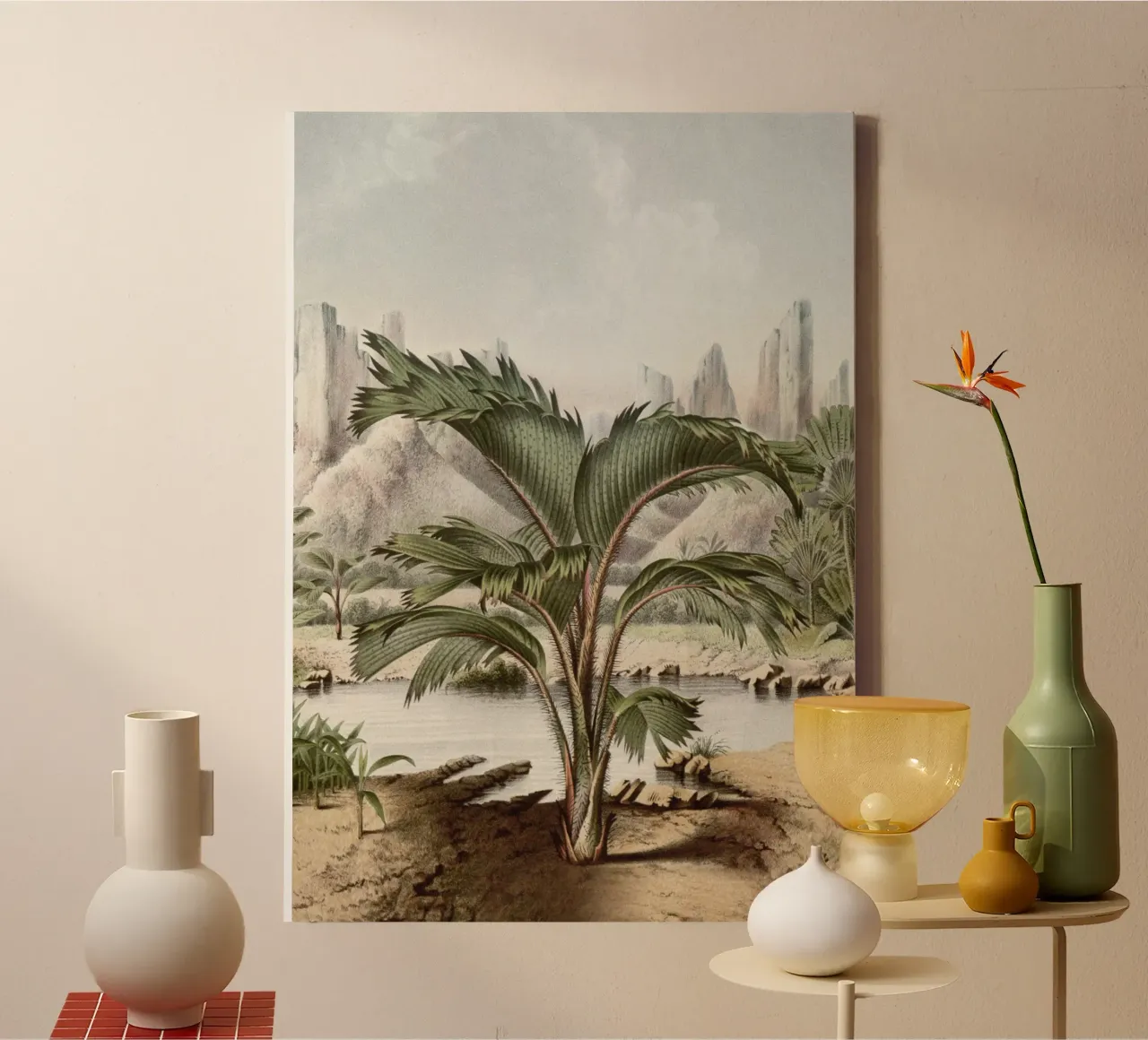 Vintage Houtte 2 Stevensonia Sechellarum tela con Cornice a cassetta da Vintage Print Collection